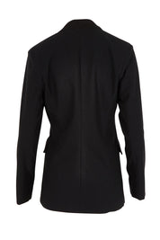 Product shot of the Holly Tuxedo Jacket in colour Black (Black), from the back