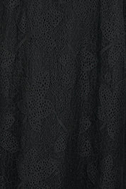 Product shot of the Nina Lace Dress - Black in colour Black, showing detail