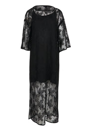 Product shot of the Nina Lace Dress - Black in colour Black, from the front