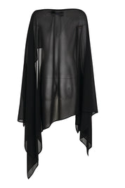 Product shot of the Freya Sheer Wrap – Black in colour Black, from the back