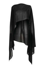Product shot of the Freya Sheer Wrap – Black in colour Black, from the front