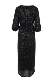 Product shot of the Priscilla Evening Gown – Black in colour Black, from the back