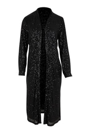Product shot of the Reece Sequin Jacket – Black in colour Black, from the front