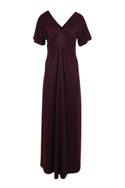 Product shot of the Glenda Evening Gown - Garnet in colour Garnet, from the front