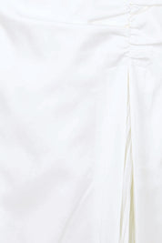Product shot of the Lisa Evening Gown - Snow in colour Snow, showing detail