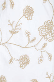 Product shot of the Tara Slip Dress - Whitegold in colour Whitegold, showing detail