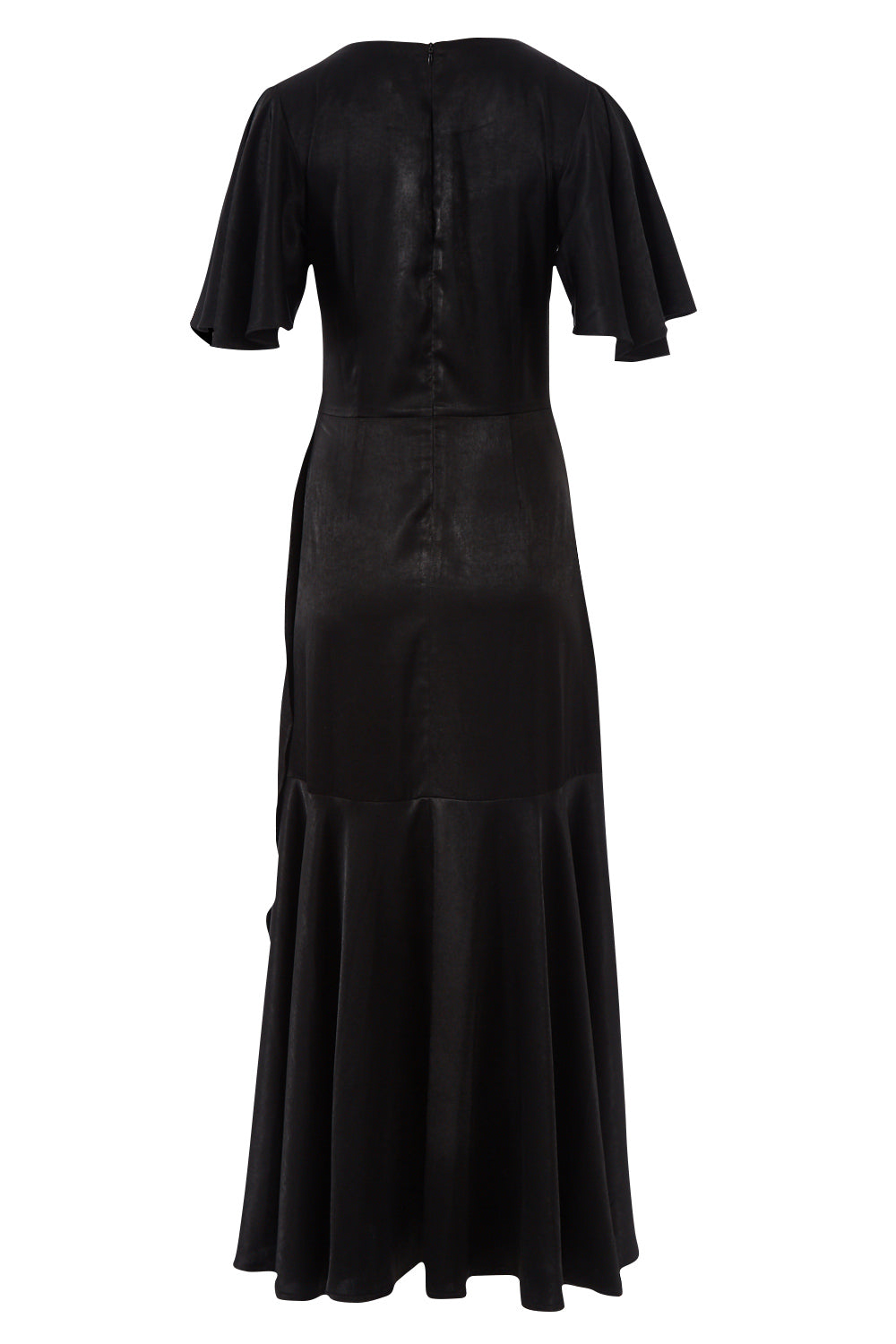 Product shot of the Fleur Dress in colour Black (Black), from the back