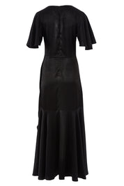 Product shot of the Fleur Dress in colour Black (Black), from the back