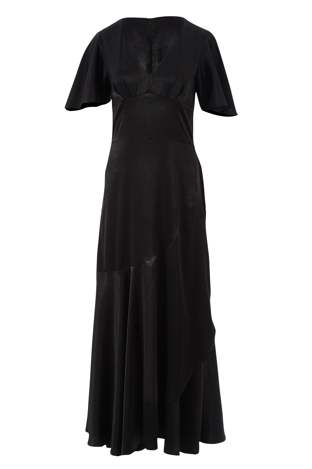 Product shot of the Fleur Dress in colour Black (Black), from the front