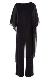 Product shot of the Sandra Jumpsuit in colour Black (Black), from the back