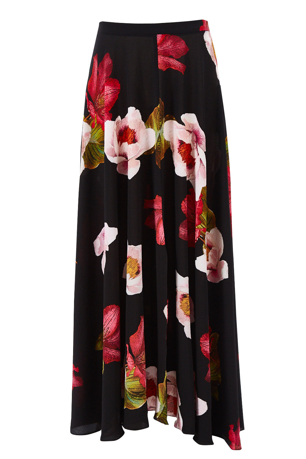 Product shot of the Hannah Skirt in colour Goddess (Black), from the front