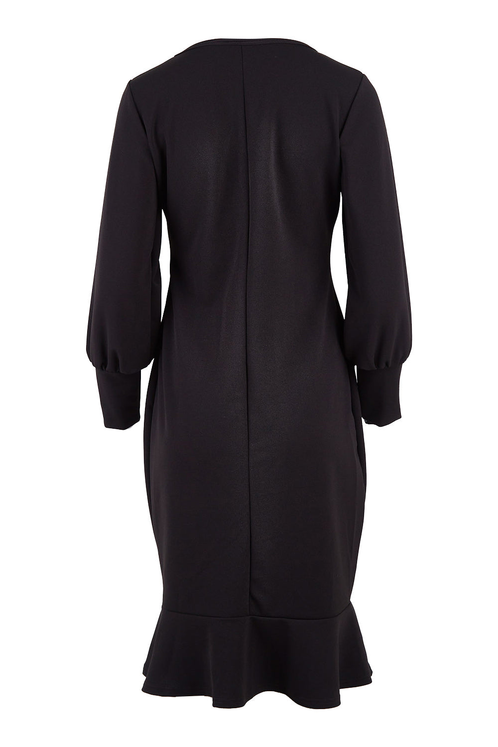Product shot of the Sophie Dress in colour Black (Black), from the back