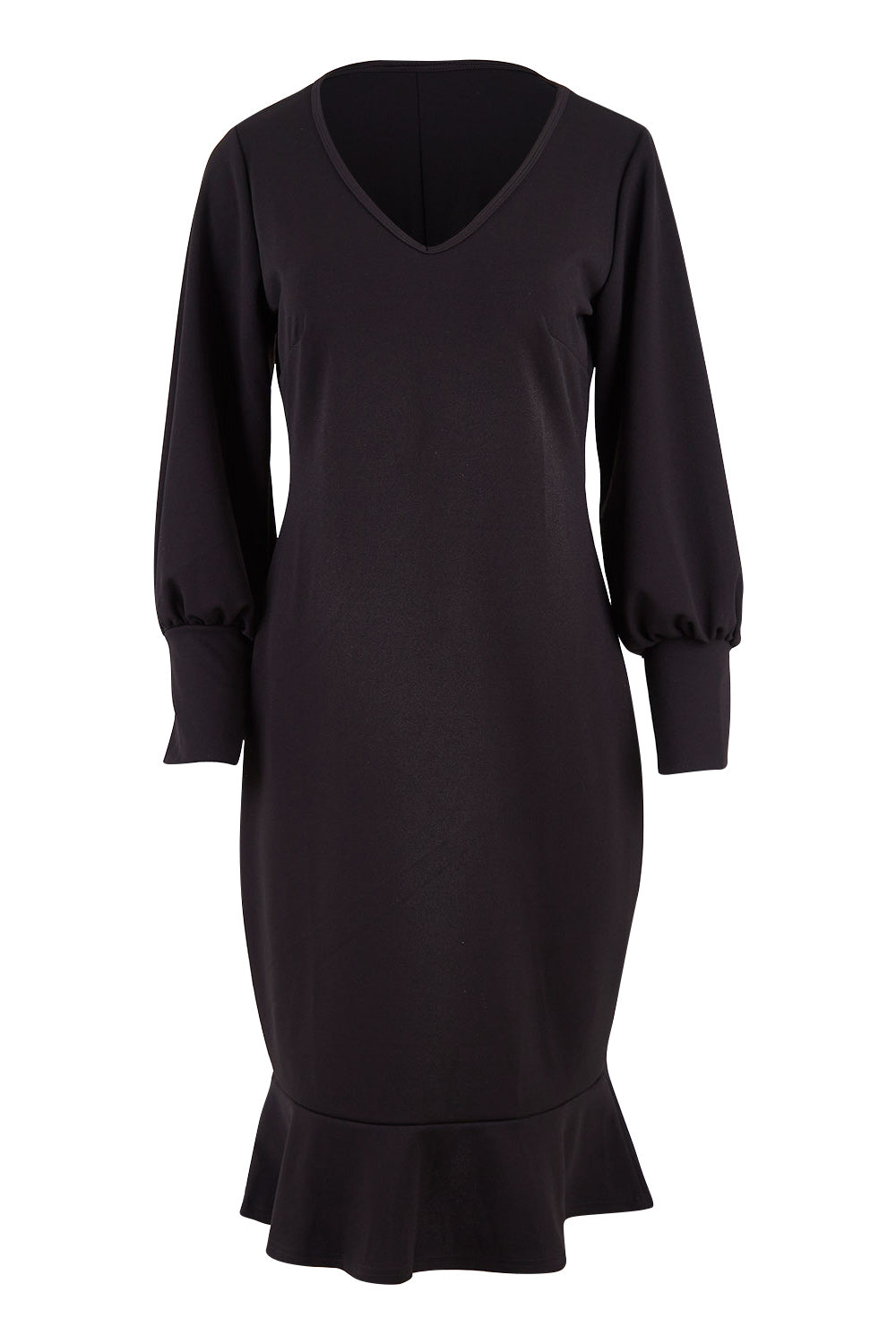Product shot of the Sophie Dress in colour Black (Black), from the front