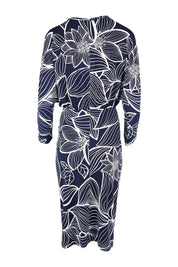 Preloved The Printed Nancy Dress - Navyleaves