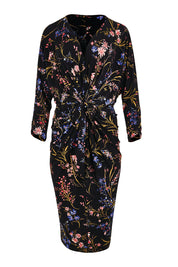 Product shot of the The Printed Nancy Dress – Floral in colour Floral, from the front