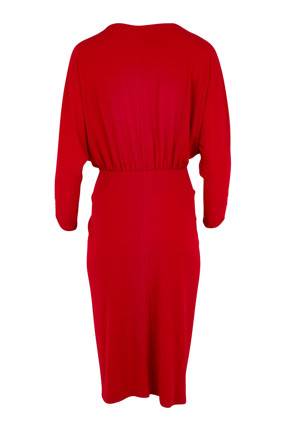 Product shot of the Nancy Dress in colour Red (Red), from the back