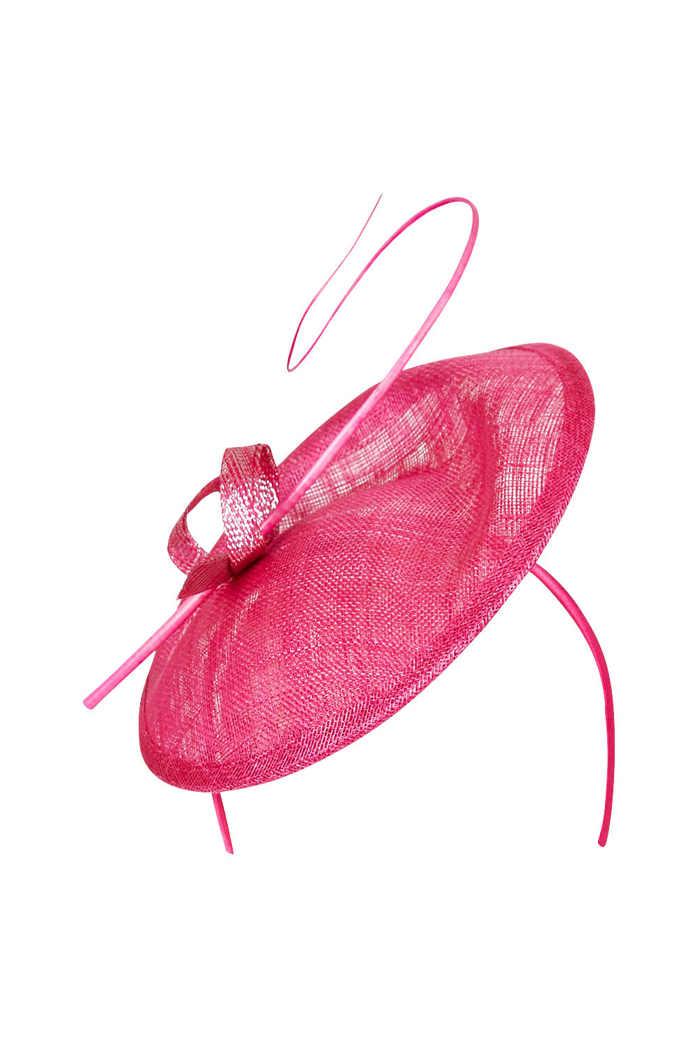 Product shot of the Zeya Fascinator in colour Hotpink (Pink), from the front