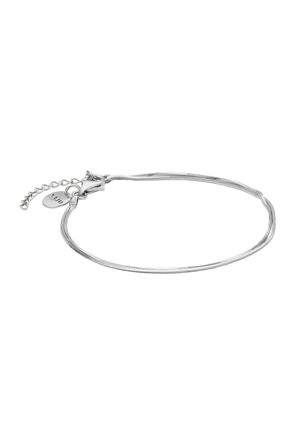 Product shot of the Mirage Silver Double Chain Bracelet in colour Silver (Metallics), detail