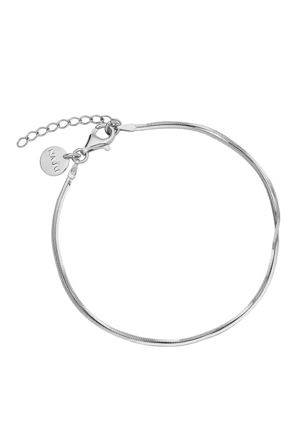 Product shot of the Mirage Silver Double Chain Bracelet in colour Silver (Metallics), from the front