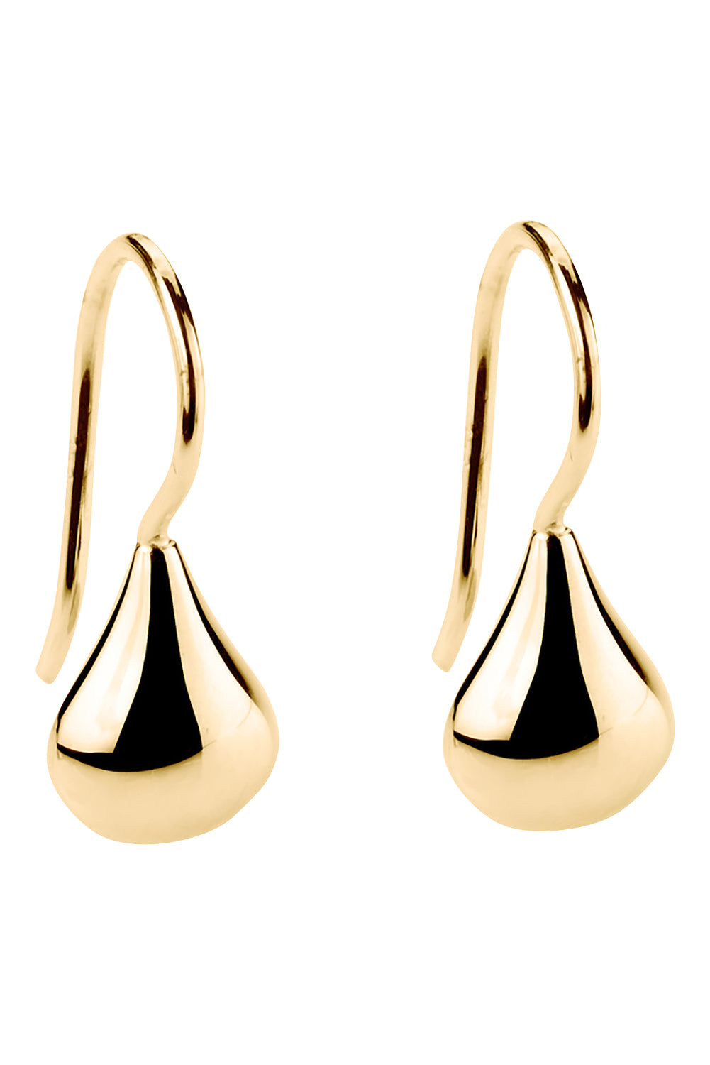 Product shot of the Baby Tears Earrings in colour Gold (Metallics), from the front