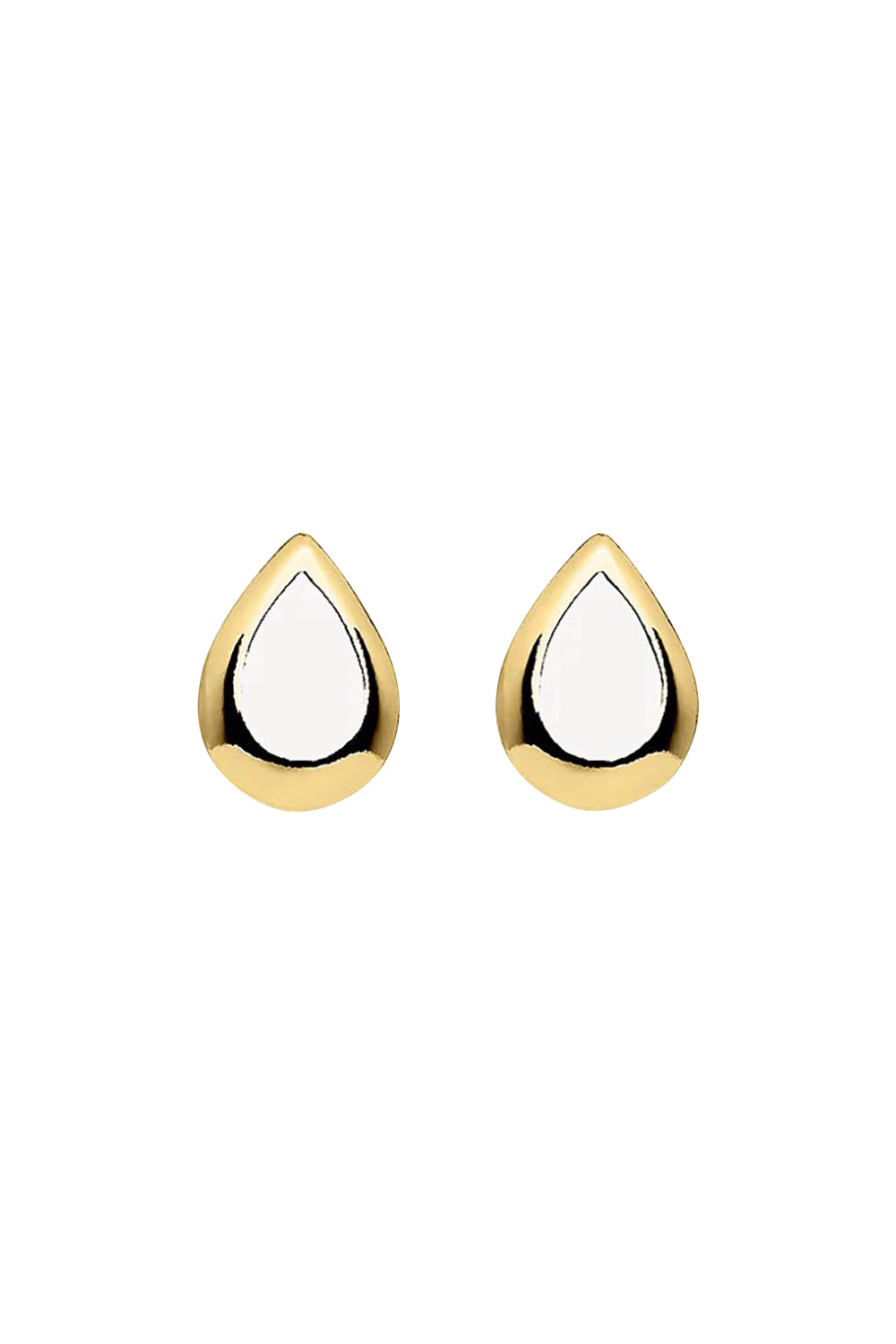 Product shot of the Chiara Yellow Gold Studs in colour Gold (Metallics), from the front