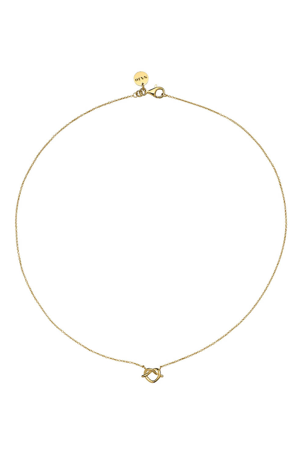 Product shot of the Eternal Yellow Gold Necklace in colour Gold (Metallics), from the front