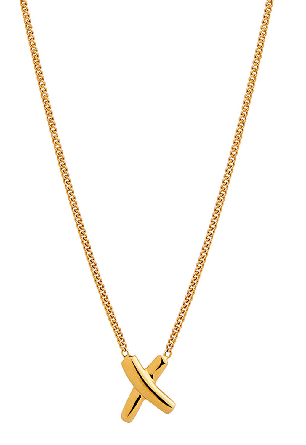 Product shot of the Bisous Yellow Gold Necklace in colour Gold (Metallics), detail