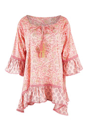 Product shot of the Hacienda Tunic in colour Pink (Pink), from the front
