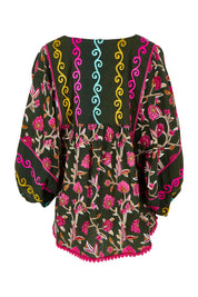 Product shot of the Bahamas Cotton Blend Top in colour Dreamy (Green), from the back