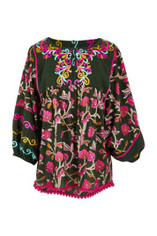 Product shot of the Bahamas Cotton Blend Top in colour Dreamy (Green), from the front