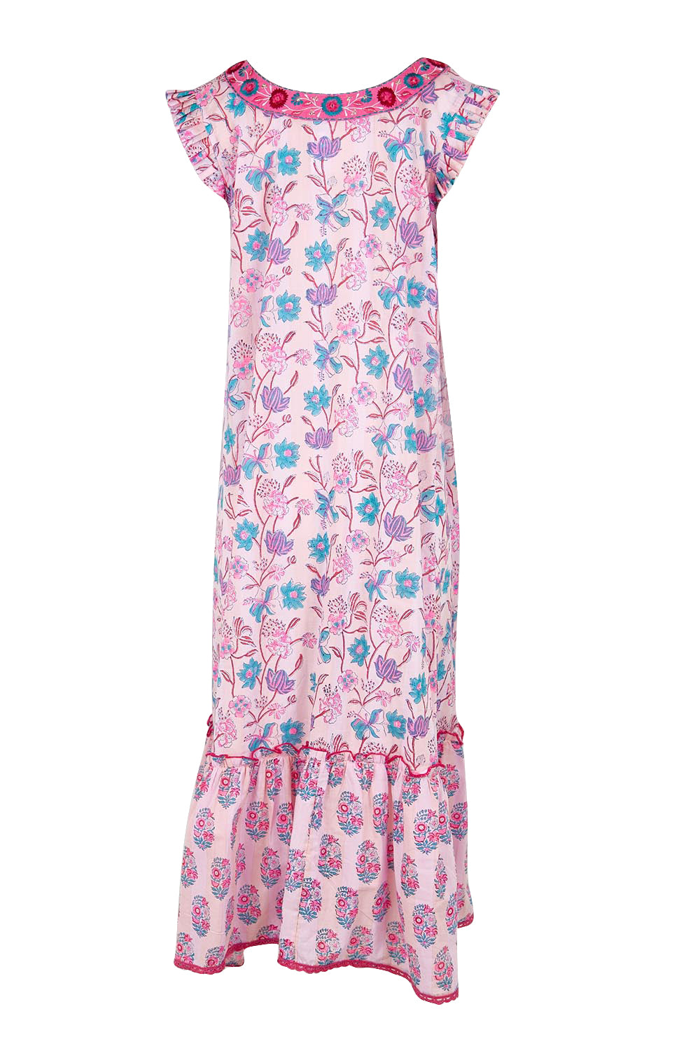 Product shot of the Epson Cotton Maxi Dress – Cupcake in colour Cupcake, from the back