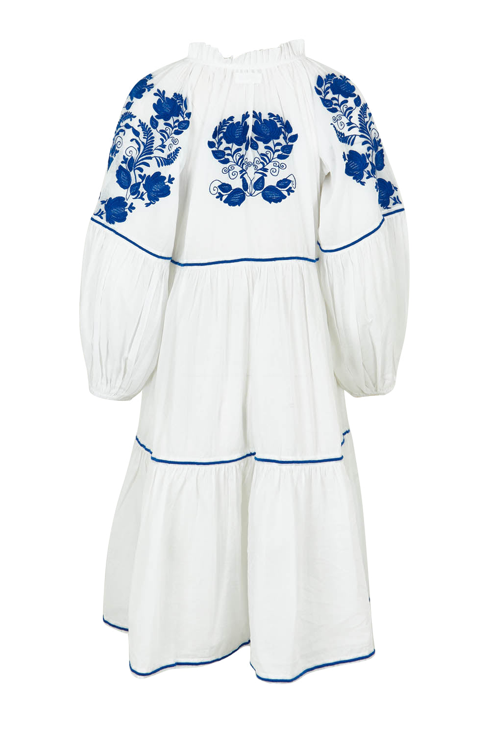 Product shot of the Molly Cotton Dress in colour Elsa (White), from the back
