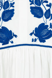 Product shot of the Molly Cotton Dress in colour Elsa (White), detail