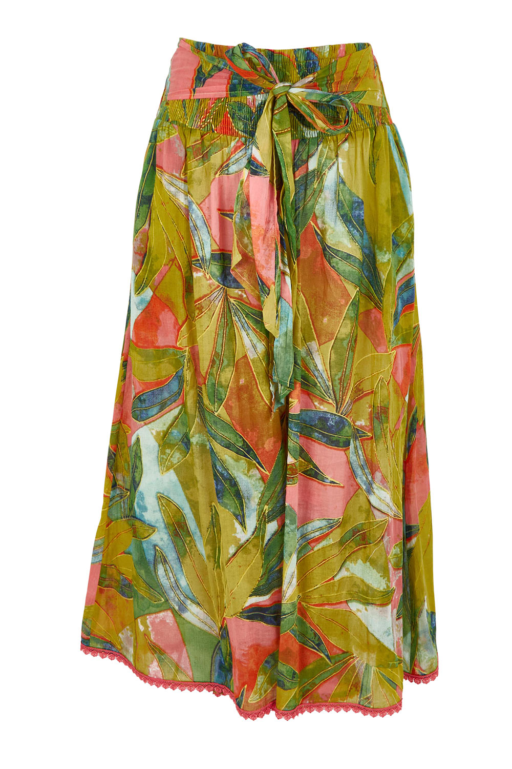 Product shot of the Hendrix Pant in colour Verde (Green), from the front