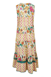 Product shot of the Lulu Cotton Maxi Dress in colour Luna, from the back