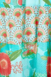 Product shot of the Lulu Cotton Maxi Dress in colour Sunny (Green), detail