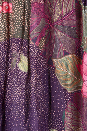 Product shot of the Amisha Short Sleeve Maxi Dress in colour Waterlily (Blue), detail