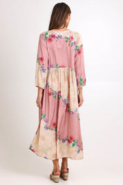 Model Madelinec wearing size 10 of the Penelope Maxi Dress – Rosary in colour Rosary, from the front