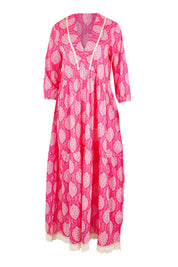Product shot of the Penny Cotton Dress - Paisley in colour Paisley, from the front