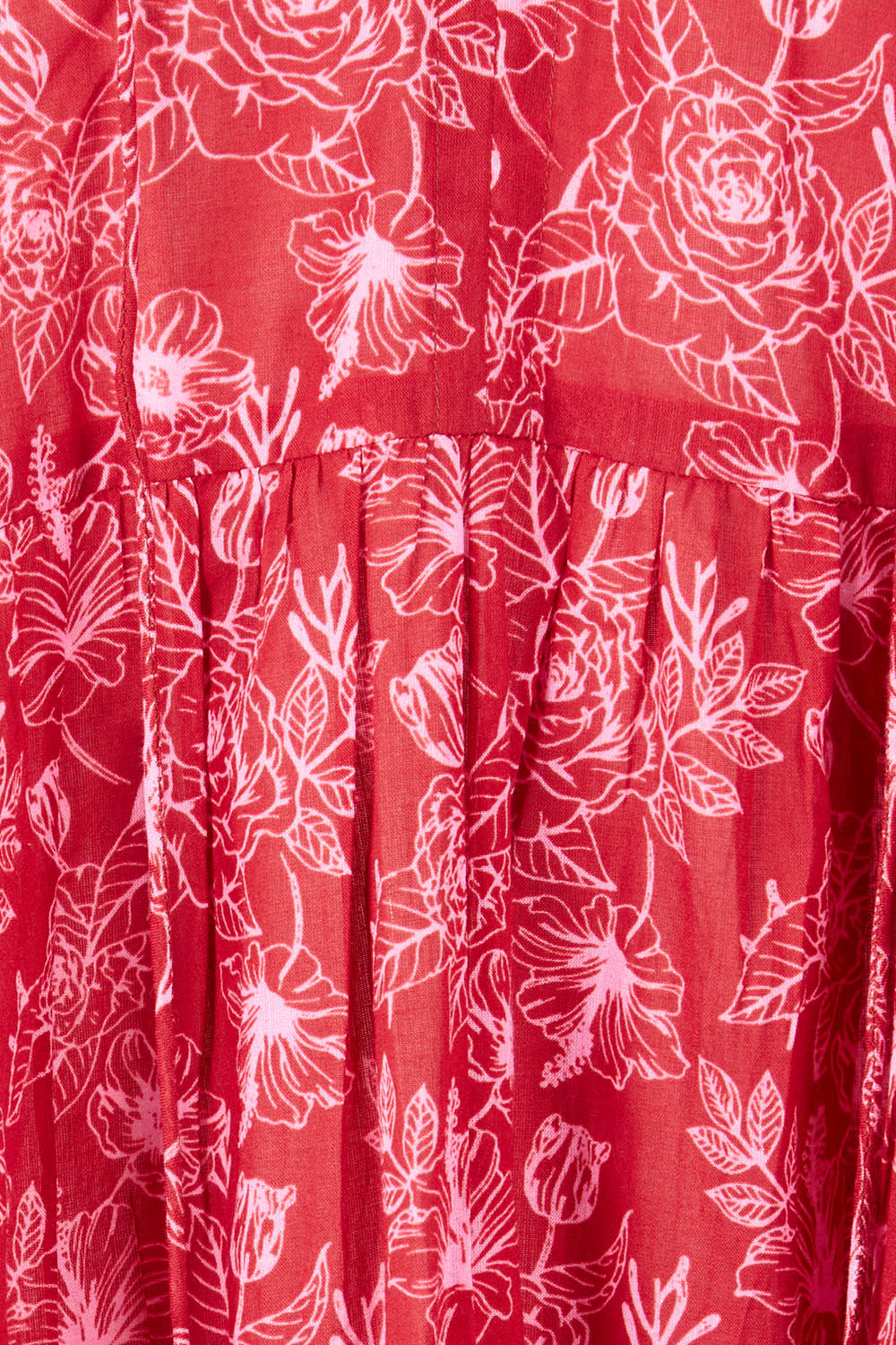 Product shot of the Molly Cotton Dress in colour Serenityma (Red), detail