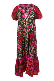 Product shot of the Sao Paulo Cotton Midi Dress in colour Jewel (Green), from the front