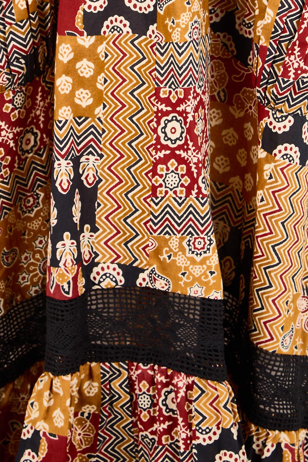 Product shot of the Sao Paulo Cotton Midi Dress – Mexico in colour Mexico, showing detail