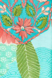Product shot of the Sao Paulo Cotton Midi Dress in colour Sunny (Green), detail