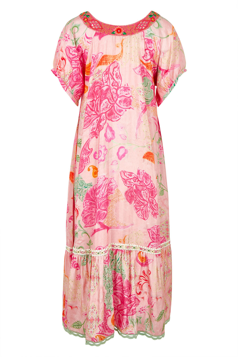 Product shot of the Sao Paulo Maxi Dress in colour Charlise (Pink), from the back
