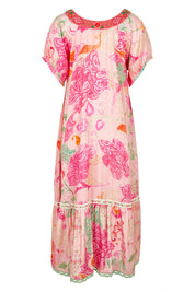Product shot of the Sao Paulo Maxi Dress in colour Charlise (Pink), from the back