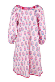 Product shot of the Sao Paulo Cotton Dress – Cupcake in colour Cupcake, from the back