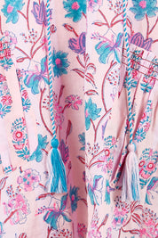 Product shot of the Sao Paulo Cotton Dress – Cupcake in colour Cupcake, showing detail