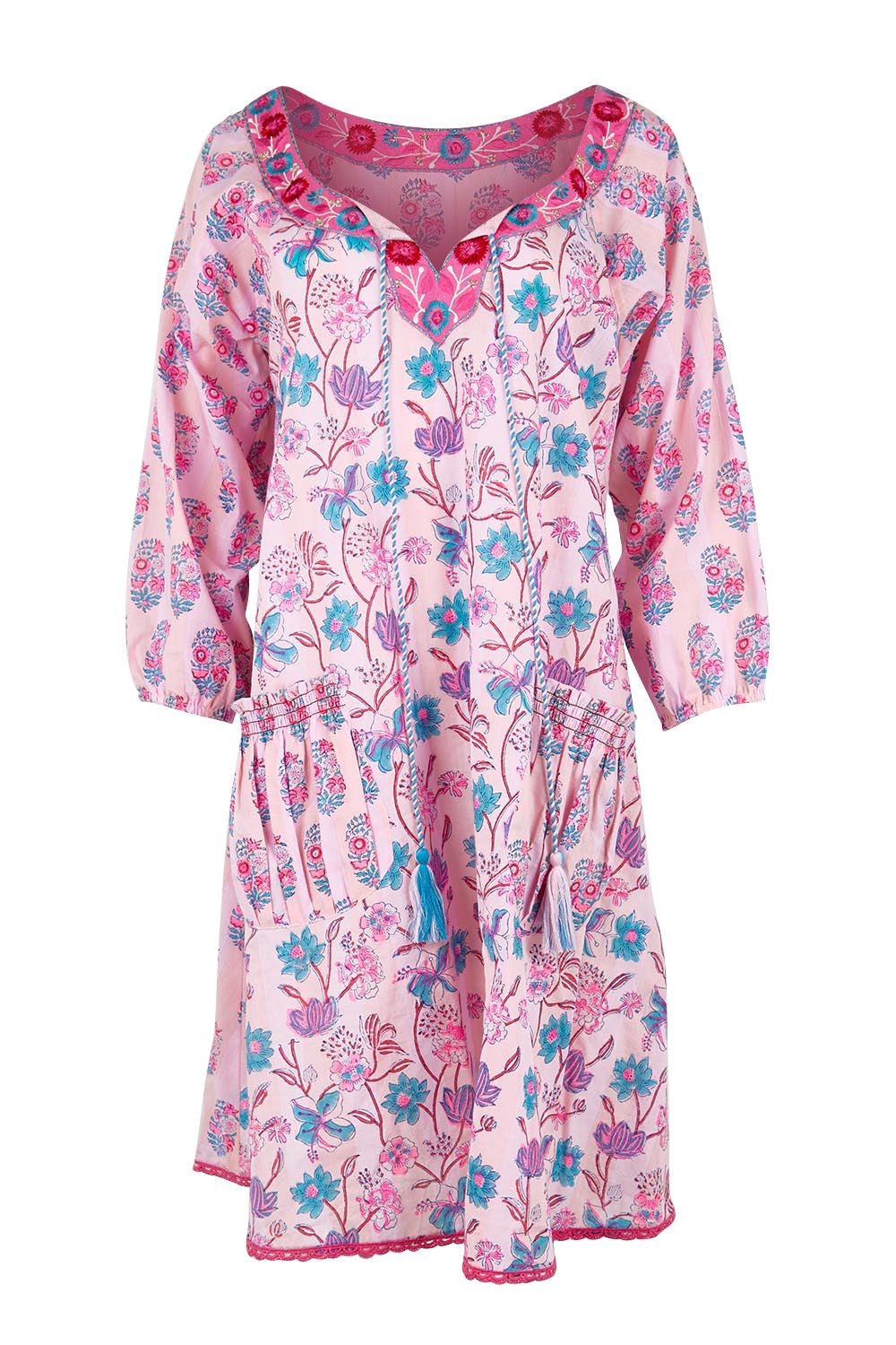 Product shot of the Sao Paulo Cotton Dress – Cupcake in colour Cupcake, from the front