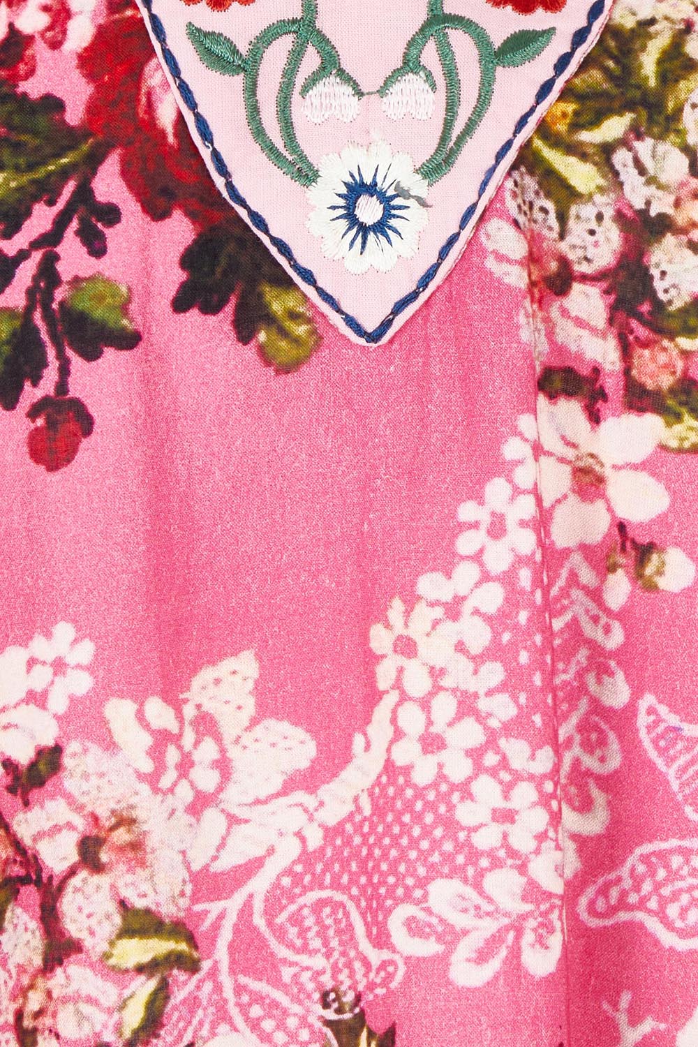 Product shot of the Sao Paulo Cotton Dress in colour Folly (Pink), detail