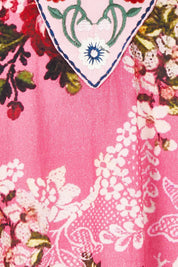 Product shot of the Sao Paulo Cotton Dress in colour Folly (Pink), detail